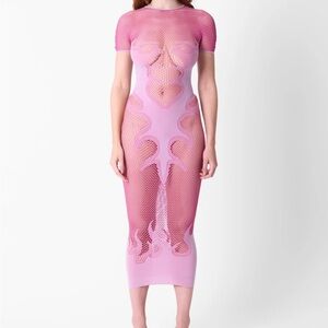 POSTER GIRL Fuchsia Mesh Dress